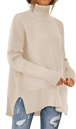 MixShe Womens Sweaters Fall Fashion Clothes Long Sleeve Tops Casual Turtleneck Shirts Ladies Trendy Cozy Pullover Sweatshirt in Saudi Arabia