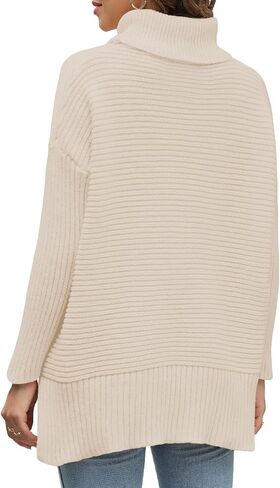 MixShe Womens Sweaters Fall Fashion Clothes Long Sleeve Tops Casual Turtleneck Shirts Ladies Trendy Cozy Pullover Sweatshirt in Saudi Arabia