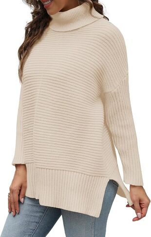 MixShe Womens Sweaters Fall Fashion Clothes Long Sleeve Tops Casual Turtleneck Shirts Ladies Trendy Cozy Pullover Sweatshirt in Saudi Arabia