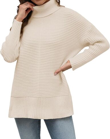 MixShe Womens Sweaters Fall Fashion Clothes Long Sleeve Tops Casual Turtleneck Shirts Ladies Trendy Cozy Pullover Sweatshirt in Saudi Arabia