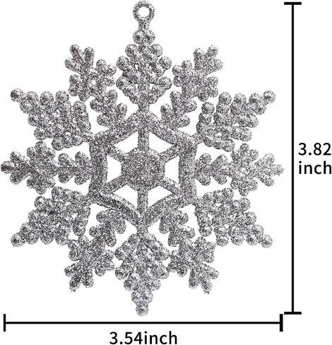Glitter Snowflake Ornaments, Black Snowflakes Halloween Christmas 40pcs Hanging Decorations for Xmas,Holiday and Party in Saudi Arabia