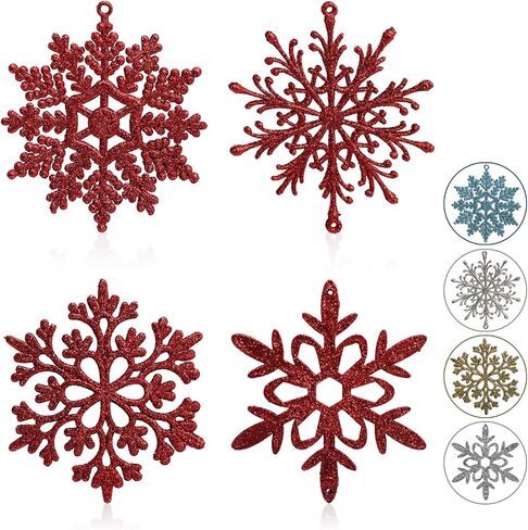 Glitter Snowflake Ornaments, Black Snowflakes Halloween Christmas 40pcs Hanging Decorations for Xmas,Holiday and Party in Saudi Arabia