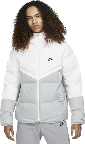 سترة Nike Sportswear Storm-FIT Windrunner الرجالية PRIMALOFT®، رمادي دخاني/عظمة فاتحة/شراع، 2XL in Saudi Arabia