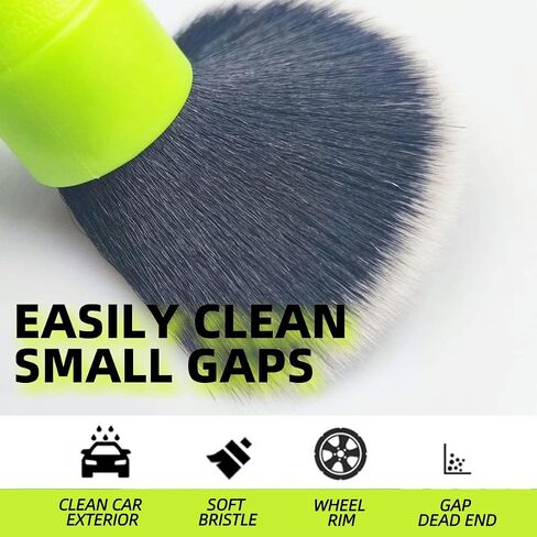Car Detailing Brush Set, 2PC Ultra Soft Detailing Brush with Comfortable Grip and Soft Brush Head for Cleaning Panels, Air Vent, Leather and More (Black) in Saudi Arabia