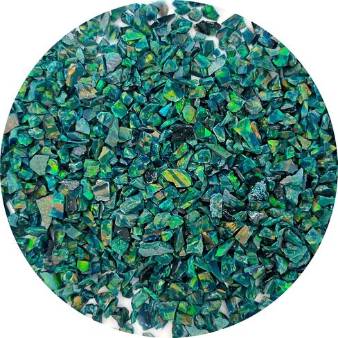 Crushed Created Opal Stone for Wood Inlay Resin Craft Jewelry Making DIY (Peacock Green, 2 Grams) in Saudi Arabia