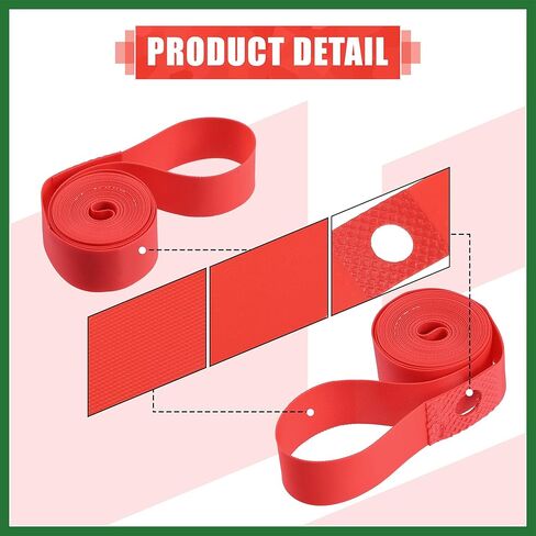 Motoforti 700C 27" Bike Bicycle Wheel Rim Strip Rim Tape Liner Inner Tube Protection Band PVC Red Pair Long-Lasting in Kuwait