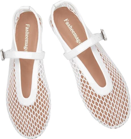 Mesh Ballet Flats for Women Mary Jane Flats with Straps Round Toe Buckle Slip on Sandals Comfy Daily Casual Ballerina Shoes in Saudi Arabia