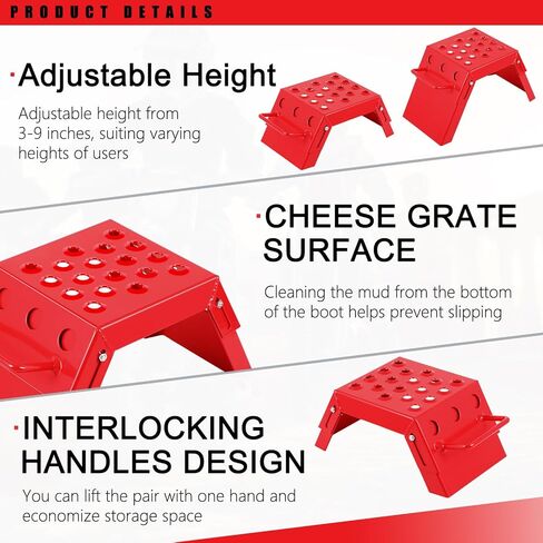 2 Pcs Moto Starting Block Aid Adjustable 3-9" Starting Blocks Motorsport Foot Stool Dirt Bike Accessories for E Bikes Youth Moto Crossers Touring Motorcycles in Kuwait