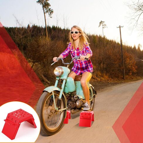 2 Pcs Moto Starting Block Aid Adjustable 3-9" Starting Blocks Motorsport Foot Stool Dirt Bike Accessories for E Bikes Youth Moto Crossers Touring Motorcycles in Kuwait