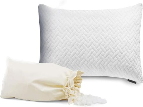 Bed Neck Pillows for Sleeping - Support Side Sleeper Pillow-Shredded Memory Foam Cooling Bedding Pillows Standard Size Adjustable Loft Washable Removable with Pillowcase in Saudi Arabia