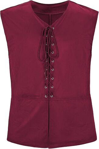 American Trends Renaissance Costume Men Pirate Vest Renaissance Viking Steampunk Halloween Medieval Costume Men in Saudi Arabia