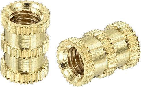 uxcell 200Pcs M5x10x7mm Knurled Insert Nut, Brass Double-Pass Insert Embedment Nuts 3D Printing Brass Nuts for 3D Printing Parts Laptop Automotive Plastic Shell in Saudi Arabia