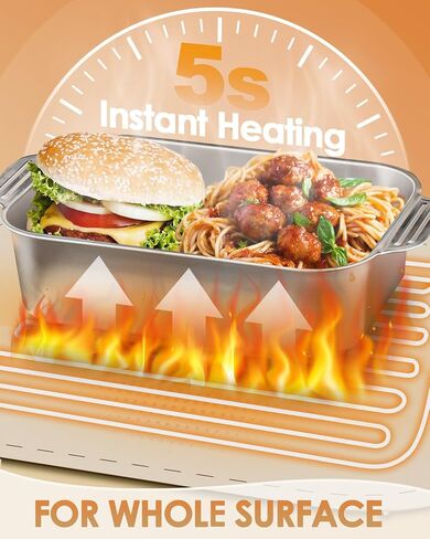 Electric Warming Tray, Thermochromic Fast Heating Warming Mat for Food with 8 Temperature Settings, Auto Shut-Off & Child-Lock, Portable Silicone Food Warmer for Buffet, Parties, Everyday Use in Saudi Arabia