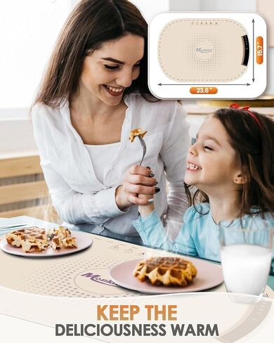 Electric Warming Tray, Thermochromic Fast Heating Warming Mat for Food with 8 Temperature Settings, Auto Shut-Off & Child-Lock, Portable Silicone Food Warmer for Buffet, Parties, Everyday Use in Saudi Arabia
