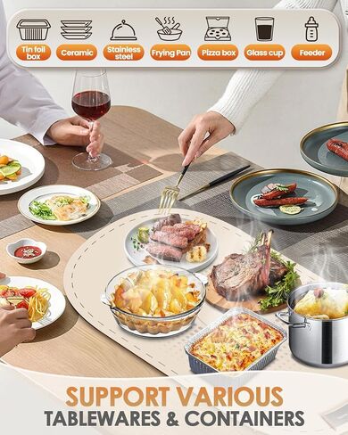Electric Warming Tray, Thermochromic Fast Heating Warming Mat for Food with 8 Temperature Settings, Auto Shut-Off & Child-Lock, Portable Silicone Food Warmer for Buffet, Parties, Everyday Use in Saudi Arabia