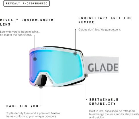 GLADE Adapt 2 Ski Goggles - Photochromic Dual-Lens Design, Anti-Fog, UV Protection, Snowboarding & Skiing Gear in Saudi Arabia