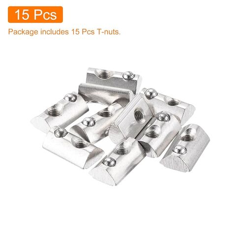 uxcell 50Pcs M4 T Spring Nut Fastener Carbon Steel Nickel Plated Half Round Roll in Spring T Slot Nut for t-Slot Aluminum Profile 3D Printer, CNC Router 2020 Series in Saudi Arabia