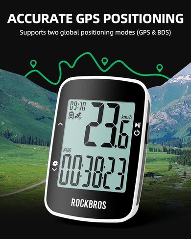 ROCKBROS Bike Computer Bike Speedometer GPS Wireless Cycling Computer with Bluetooth, IPX7 Waterproof,600mAH Battery and 2.3" Large Display in Saudi Arabia