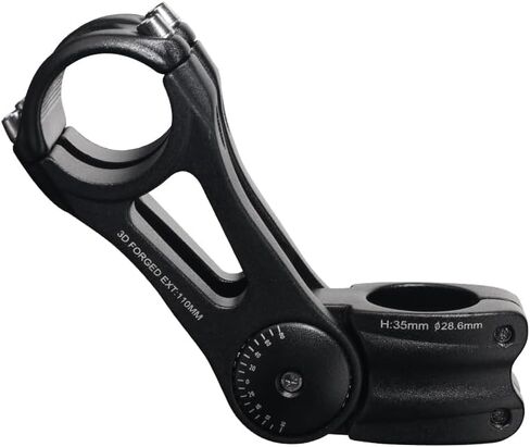 Adjustable Bike Stem, ±85° Angle, Black, Available in 90mm, 110mm, 145mm Lengths - Perfect for Road and Mountain Bikes in Saudi Arabia