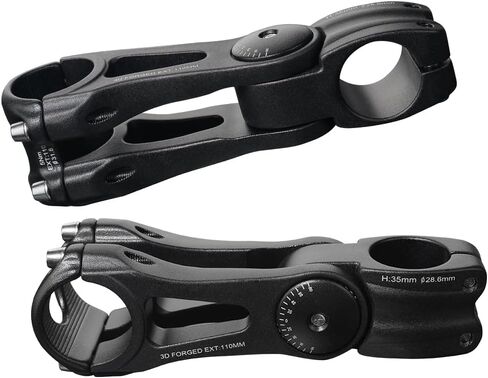 Adjustable Bike Stem, ±85° Angle, Black, Available in 90mm, 110mm, 145mm Lengths - Perfect for Road and Mountain Bikes in Saudi Arabia