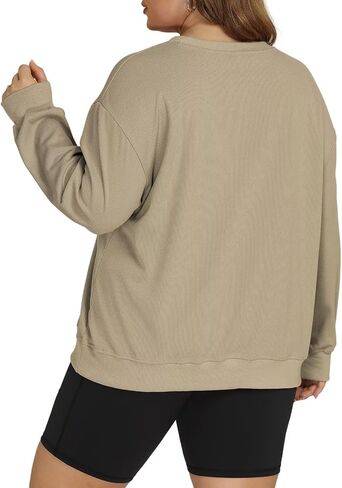 ROSRISS Womens-Plus-Size-Sweatshirts Oversized Long Sleeve Shirts Trendy Crew Neck Pullover Sweaters Casual Tops XL-5XL in Kuwait