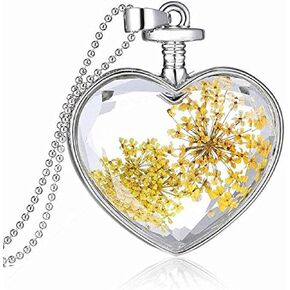 JIAMIN car Rearview Mirror Charm of Eternal Flower Heart-Shaped, K9 Crystal Double-Sided Transparent Color