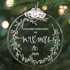 First Christmas Engaged Ornaments 2023, Engagement Gifts for Couples, Wedding Gifts for Bride, Glass Engagement Ornaments for Her, Newlywed with Gift Box in Kuwait