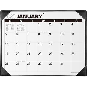 Nekmit Desk Calendar 2025-2026, Large Print Desk Calendar 2025-2026 with Desktop Mat, 21" x 16.5", Runs From January 2025 to June 2026, Big Calendar for Home and Office, Black (Black(JAN 2025 - JUN 2026))