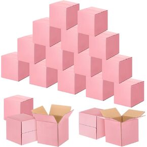 4 x 4 x 4 Inch 100 Pack Shipping Boxes, Cardboard Box Mailers, Kraft Corrugated Small Shipping Boxes for Small Business Packaging Mailer