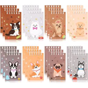 Hooqict 24 Pack Mini Notebooks Bulk Pocket Notebook Building Block Party Favors Small Spiral Notepads with Lined Pages 8 Styles, Memo Pads for Work, Office, School, Classroom, 3.9 x 2.4 Inches