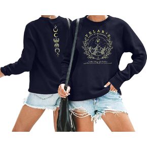 VILOVE Acotar Velaris Sweatshirt Women City Of Starlight Pullover Vintage Stars Graphic Shirt Causal Long Sleeve Hoodie