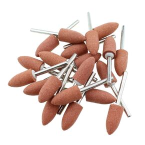 RLECS 20PCS 10mm Slug Shaped Grinding Stone Corundum Sand Grinding Stone Carving Ceramics Jade Polishing Tool for Power Tool Polishing Grinding