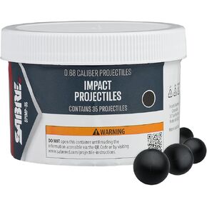SABRE Home Defense Projectile Launcher, Large Size with (7) 0.68 Cal. Impact Projectiles, 40% More Stopping Power for Extra Home Protection, 6.89"W x 8.56"H, Holds Up to 7 projectiles
