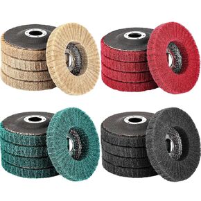 20 Pcs 4.5" x 7/8" Nylon Fiber Flap Disc Polishing Wheel for Angle Grinder 120/180/320/800 Grit Grinder Sanding Disc Polishing Grinding Wheel Scouring Pad Buffing Wheel Rust Paint Remover