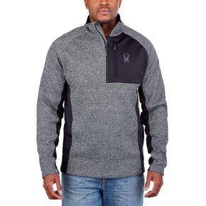 Spyder Men's Half Zip Sweater Gait Knit Pullover Jacket (as1, Alpha, xx_l, Regular, Regular, Gray)