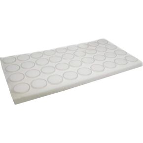 Novel Box 24 Count Gem, Mineral, Specimen Jar Display Foam Insert in White (14.5X7.8X0.75) + Custom NB Pouch