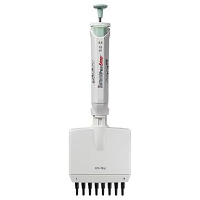 LTS Compatible Pipette, Diamond PosiStop, Fully Autoclavable, 8-Channel Pipettor, Adjustable Volume, 0.5-10ul, Red