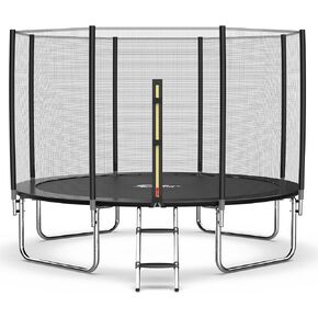 YSSOA 12FT Trampoline for Kids and Adults - Recreational Trampolines with Safety Enclosure, Wind Stakes, 400LBS Weight Capacity in Kuwait