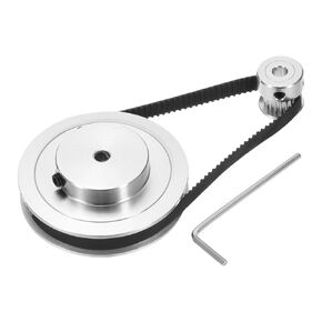 uxcell GT-2 Synchronous Wheel 20&80 Teeth 5mm Bore, Aluminum Alloy Timing Pulley Wheel with 1Pcs Length 250mm Width 6mm Belt for 3D Printer, CNC Machine (20-80T-5B-6)