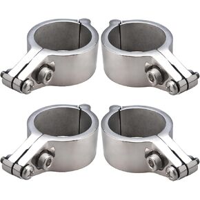 NovelBee 4pcs Boat Bimini Top Hinge Jaw Slide Rail Mount with Locking Screw,Bimini Locking Hinged Jaw Slide,316 Stainless Steel Bimini Top Clamps for 2" Pole or Tube