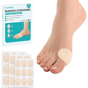 Bunion Pads to Wear with Shoes - Moleskin Protect Feet for Men and Women - Water-Resistant Self-Stick Adhesive - 27 ct Bunion Cushion (3 Size)