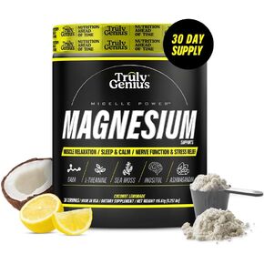 Magnesium Glycinate Powder Supplement - High Absorption - Supports Muscle Repair - L-Theanine & Ashwagandha, Valerian Root - Founded by James Rodriguez - 30 Servings (Coconut Lemonade)