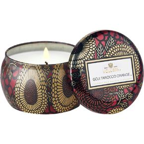 Voluspa Santal Vanille Candle | Mini Tin | 4 Oz. | 25 Hour Burn Time | Vegan | Coconut Wax and Natural Wicks for a Cleaner Burn in Kuwait