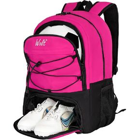 WOLT Youth Soccer Ball Backpack Sports Bag with Ball holder and Shoe Compartment for Soccer Football Basketball Volleyball