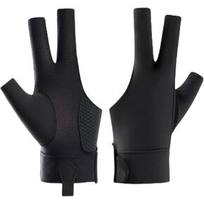 Billiards Glove, Snooker Cue Sports Gloves Anti-Slip Design, Quick-Dry Breathable Billiard Pool Gloves, 3 Finger Billiard Gloves Classic Size for Men and Women