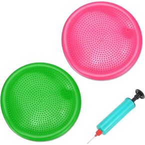 PATIKIL Inflated Wobble Cushion Seat Flexible Balance Disc with Hand Pump for Core Stability Exercise Physical Strengthening Improving Fitness Posture