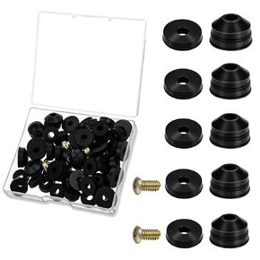60 Pack Rubber Faucet Washers, Faucet Washer Assortment Kit with Flat and Beveled Washers Outdoor Faucet Repair Kit for Outdoor Garden Hose Faucet Stem Leak Worn Replacement (Black)
