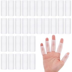 30Pcs Gel Finger Sleeve Protectors, Silicone Finger Tubes for Trigger Finger Pain, Arthritis, Finger Cots Sleeve Cushions Provide Relief for Finger Cracking, Corns, Blisters and Calluse Protect