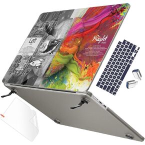 May Chen for M4 MacBook Air 13.6 inch Case A3240 A3113 A2681 M3 M2 2025 2024 2023 2022 Release, Fold Kickstand Pattern Hard Shell Case for M4 Air 13.6" Laptop with Keyboard Cover, Colorful Giraffe