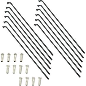125 mm /4.92 "Stainless Steel Spoke Bike Spokes Bicycle Spokes 14G Spoke Black Bike Spoke Mountain/Road Bike with 14mm Spoke Cap 12PCS
